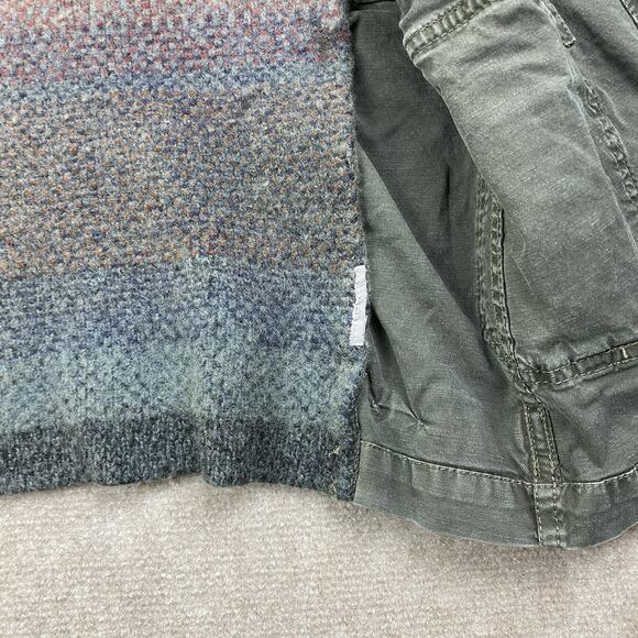 Anthropologie Arley Sweater Back Anorak Green Khaki Army Boho Jacket Size Medium - Picture 6 of 10